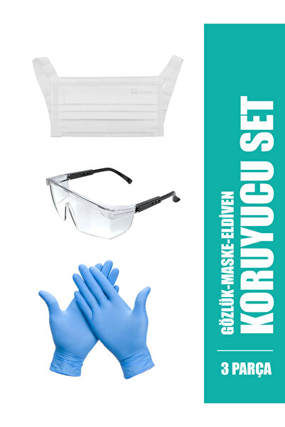 Can Star Koruyucu Gözlük - Maske - Eldiven 3'lü Set