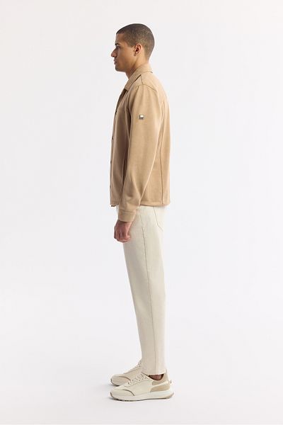 Avva Men's Beige Classic Collar Pocket Lined Coat A51Y6002