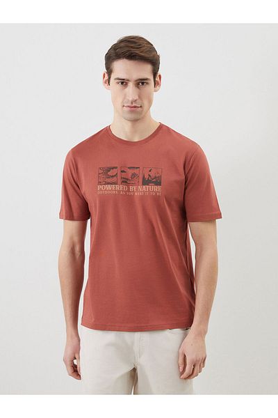 LC Waikiki New Season Crew Neck εμπριμέ χτενισμένο βαμβακερό ανδρικό Tisort - S5J107Z8