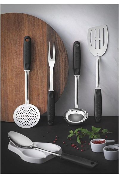 TRAMONTINA Since 1911, Made In Brazil - Utilita Stainless Steel Spatula With Black Polypropylene Handle