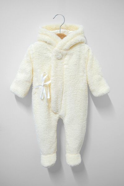 Aressy Welsoft Baby Romper - Hooded, Booties, Plush Teddy, Lined Sleeping Pramsuit Cosmonaut