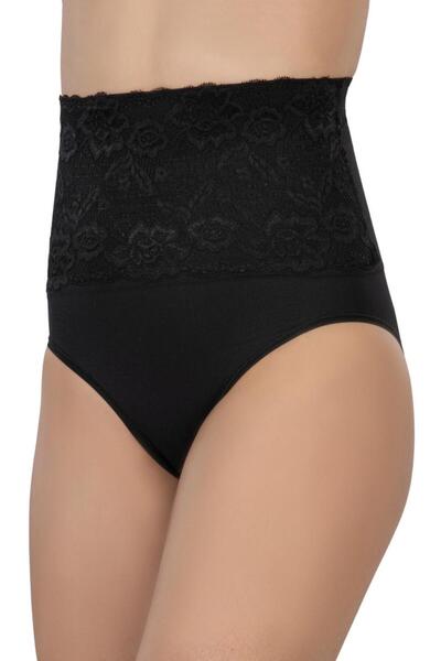 Emay Black Mi 2090 High Waist Slip Corset with Lace Front