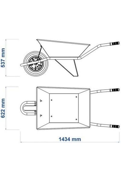 TRAMONTINA Since 1911, Made In Brazil - Wheelbarrow Extraforte With Gray Metal Heavy-duty Bucket 65l