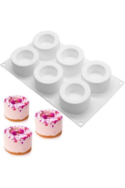 Siliko World 3D Silicone Cake Molds Silicone French Mousse Cake Molds 6-Hole Pudding Cup