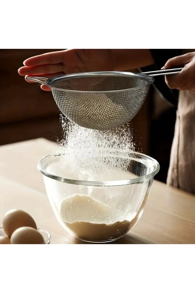 MyBru Stainless Steel Practical 2-Piece Tea Strainer Vegetable Pasta Flour Strainer 12 16 cm