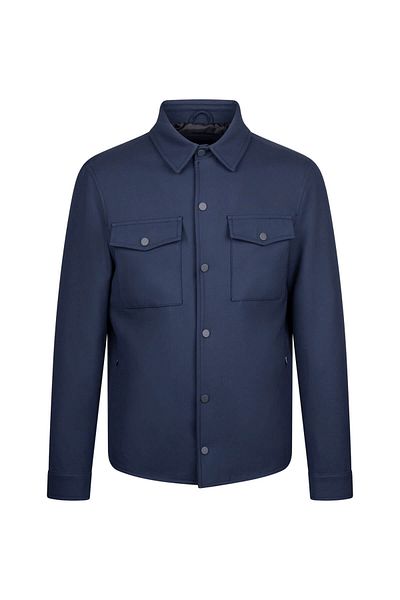 Hatemoğlu Navy Blue Regular Fit Baby Collar Woolen Cashmere Coat
