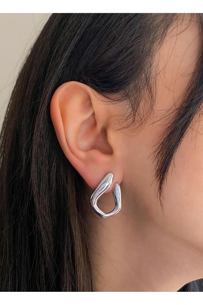 DEMOKAN Women's Special Plated Pinch Earrings