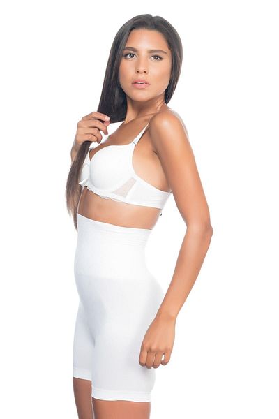 Emay White 2075 High Waist Patterned Double Short Leg Corset