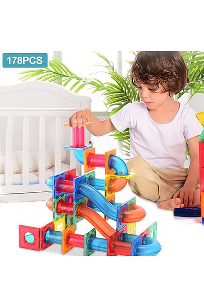 Saharaz 178pcs Magnetic Building Blocks,Educational Construction Kit,3D Magnetic Toys,Gift for Kids