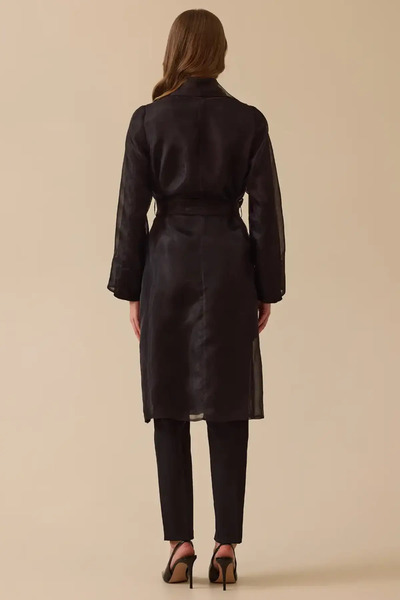 SEÇİL Жіночий прозорий комплект з блискучою блузкою - чорний