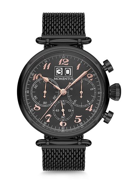 Momentus Tm250n-05sr Quartz Straw Black 46 Mm Men's Wristwatch