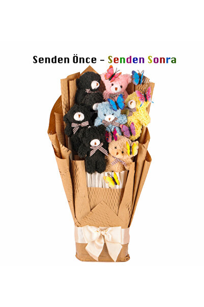 Kraft Serisi - Senden Önce Senden Sonra Peluş Ayıcık Buketi
