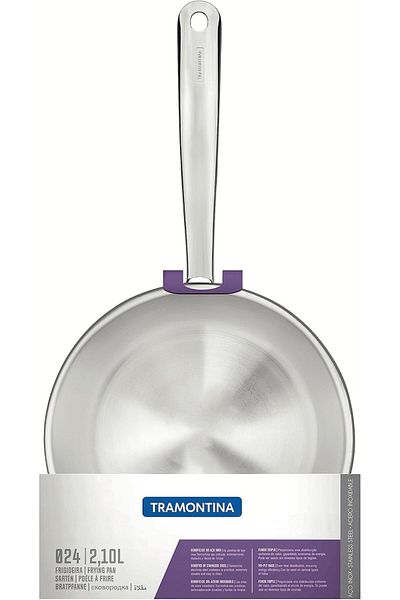 TRAMONTINA Since 1911, Made In Brazil - Una 24cm 2.1l Stainless Steel Frying Pan With Tri-ply Bottom