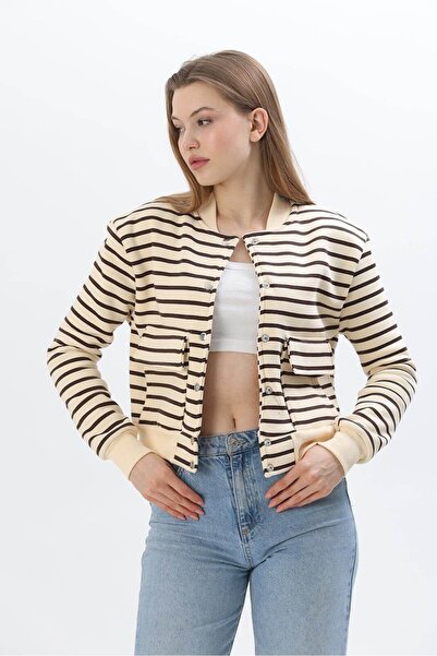 İKLİM LİFE Ζακέτα με ριγέ κουμπιά