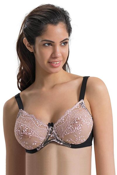 Emay ΜΑΥΡΟ-ΡΟΖ MI Emay 148 D Underwire Gatherer σουτιέν