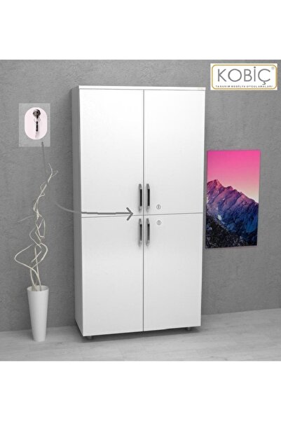 KOBİÇ KOBİÇ OFİS DOSYA DOLABI KİLİTLİ TAM KAPAK SUNTALAM DOLAP 80X35X150 CM (...