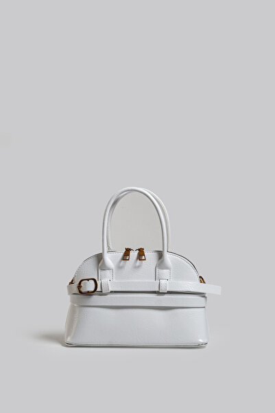 Çantacımstore Mini City alb cu centură pentru femei 050325
