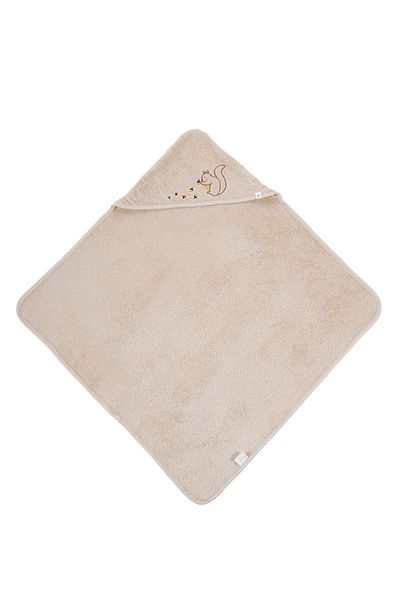 İrya Tiny Squirrel Baby Swaddle - Organic Cotton Embroidered Beige 75X75