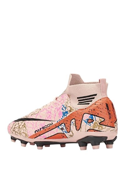 Liger Çoraplı Bilekli Boğazlı Krampon Futbol Ayakkabısı PUDRA - TURUNCU