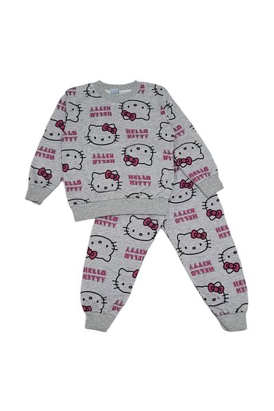 demir kids Girl's Hello Kitty Printed Seasonal Cotton Pink Pajama Set