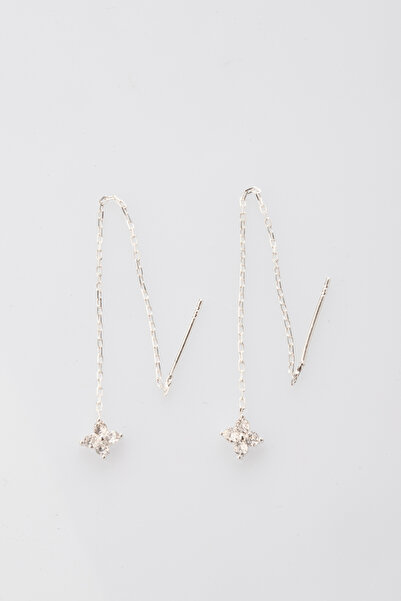 Elika Silver 925 Ayar Gümüş Sallantılı Minimal Küpe