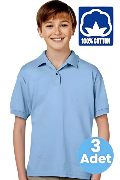 Uniquerrs Tricouri polo pentru băieți, 100% bumbac, 3 cutii, uniforme casual ...