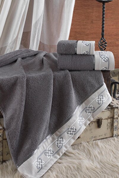 Ellia Soft طقم مناشف ماركو مكون من 3 قطع، 100% قطن، طقم حمام تركي فاخر في علبة، طقم هدايا فاخر للحمام