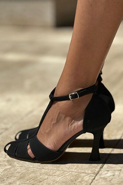 Gökhan Talay Princess Women's Classic Heeled Shoes Black Suede