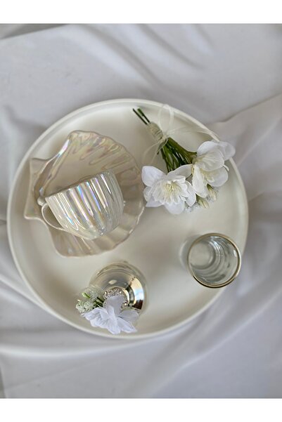 Z&B FLOWERS Söz Tepsisi Nişan Tepsisi Mermer Tozu Tepsi Damat Fincan Seti