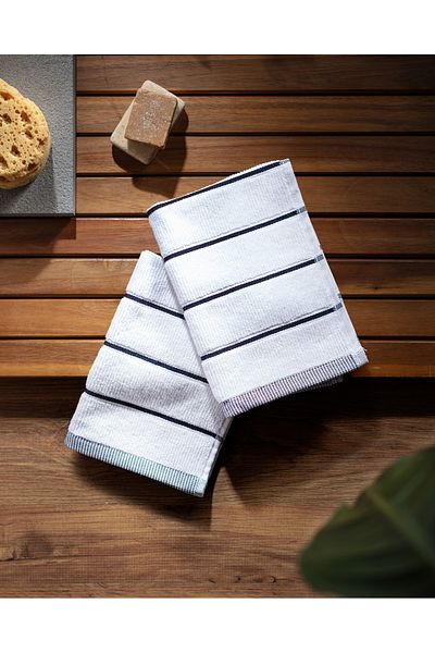 Madame Coco Fayanna 2 Pack 100% Cotton Hand Towels - White