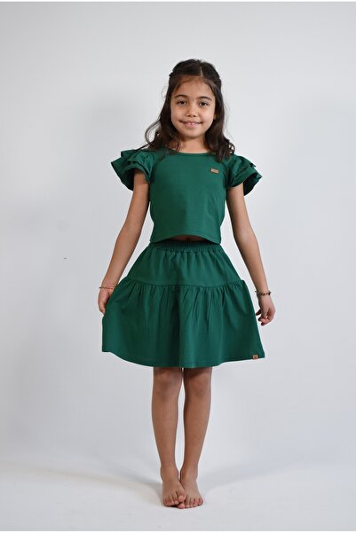 I.ZOYA Girl's Crop and Skirt Set 2-8 Years Cotton