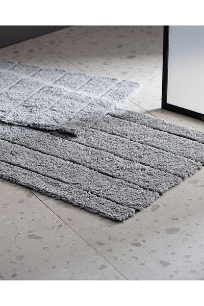 Madame Coco Gray 2-Piece Cotton Bath Mat