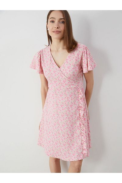 LC Waikiki New Season Double Breasted Collar Floral Women's Dress - S5Gq66Z8