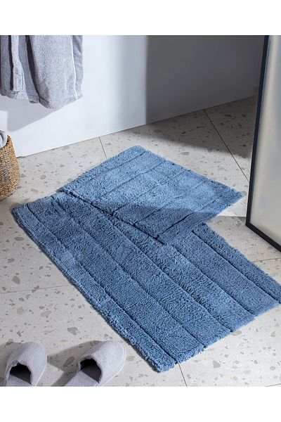 Madame Coco Serre 2-pack Βαμβακερό χαλάκι μπάνιου - Indigo