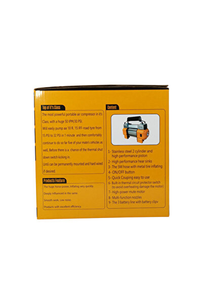 Spider New Spider Plus 12V 2 Cylinder Air Compressor with LED Light and Accessories for Car, Bike & More