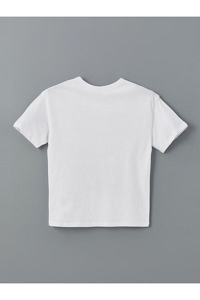 LC Waikiki Tricou pentru băiat din bumbac pieptănat cu decolteu