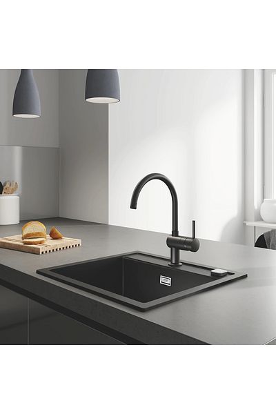 Grohe Grohe Minta 32917KS0 kitchen faucet, 3/8, type C, high spout, swivel, ceramic cartridge, Black