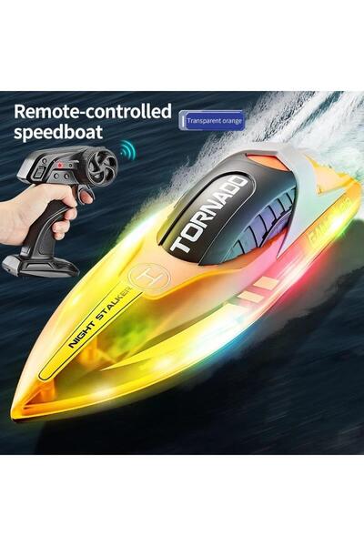 Zigver yeni uzaktan kumandalı tekne 2.4G uzaktan kumandalı yüksek-hız teknesi LED ışık tekne şarj edilebili