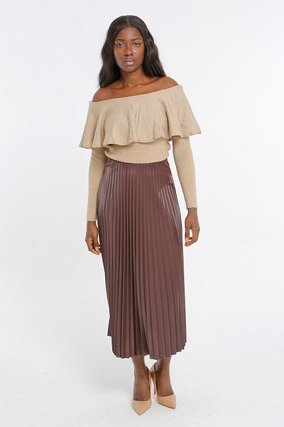YORSSTYLE Suni Leather Maxi Skirt