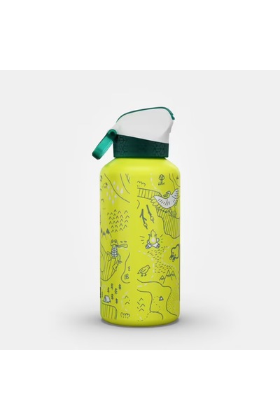 Decathlon Çocuk Pipetli Alüminyum Matara - 0,6 L - Pratik Kapak - Sarı - 500