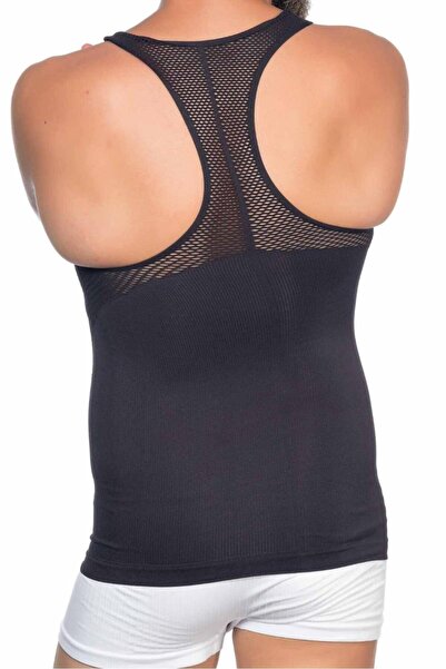 Emay Black Mi E1009 Mesh Men's Corset Undershirt