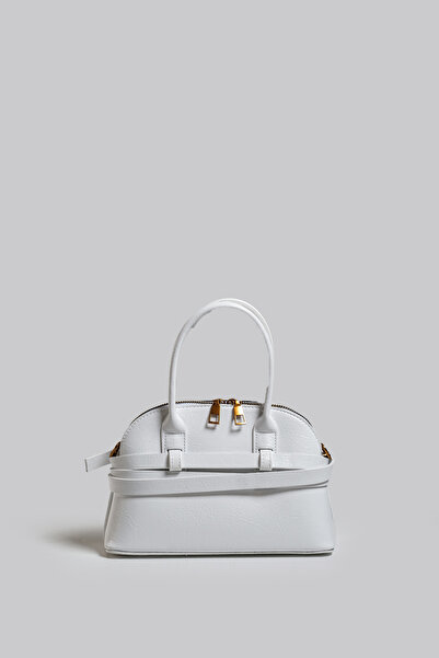 Çantacımstore Mini City alb cu centură pentru femei 050325
