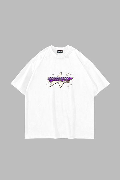 Sekizbiraltı Tricou unisex oversize alb cu imprimeu Gengar y2K