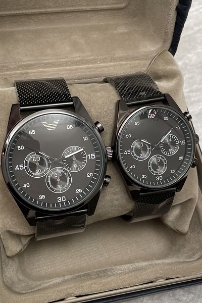Leerybee Stylish Couple Quartz Watch (Two Pieces) with Special Box Nk-12
