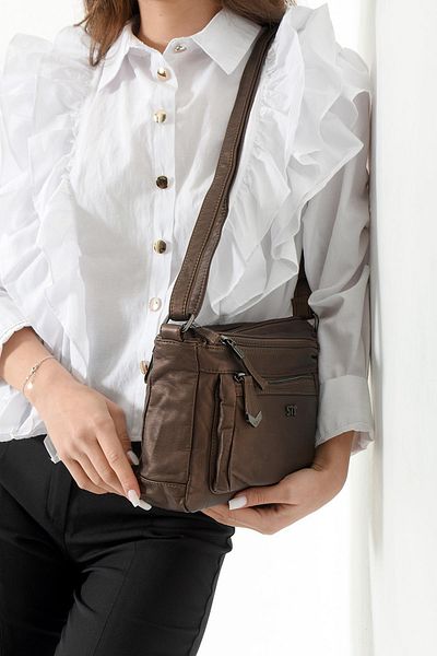 571 Collections Çanta Faux Leather Shoulder Bag Bronze (Model: 571-13-10J)