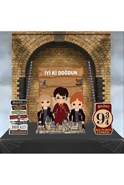 Big Party Dekoratif Kişiye Özel Ayaklı Pano Seti Harry Potter 3 Parça