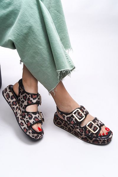 Riccon Sandale de damă - Dryrzoss 0012252   Model Leopard Tan