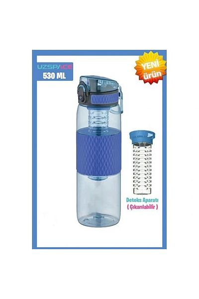 Uzspace Flask Tritan 5060 Detox Compartment 530 ml Clitoria Blue