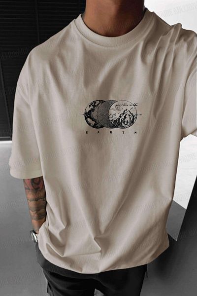 Millionaire Ανδρικό μπλουζάκι Stone Earth Oversize Loose Wide Fit Loose Cut