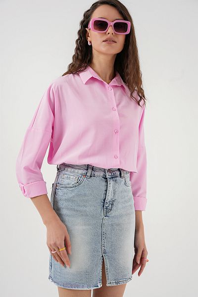 Bigdart Fusta mini denim de damă 8037 - albastru